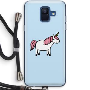 CaseCompany Eenhoorn: Samsung Galaxy A6 (2018) Transparant Hoesje met koord