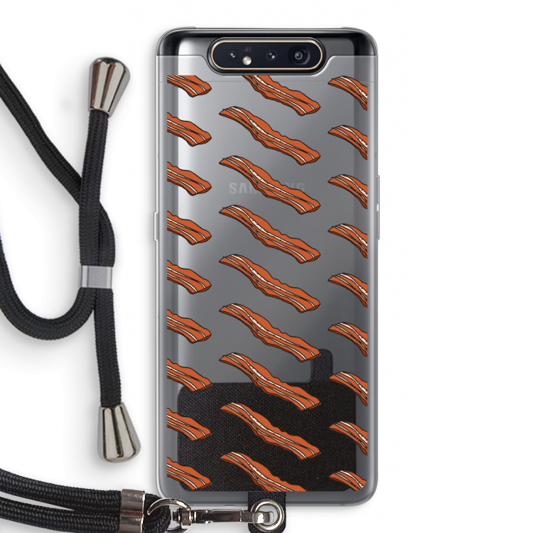 CaseCompany Bacon to my eggs #2: Samsung Galaxy A80 Transparant Hoesje met koord