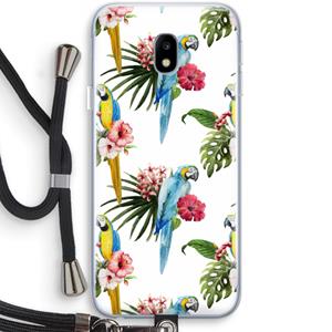 CaseCompany Kleurrijke papegaaien: Samsung Galaxy J3 (2017) Transparant Hoesje met koord
