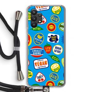 CaseCompany Fruitsticker: Samsung Galaxy A32 5G Transparant Hoesje met koord