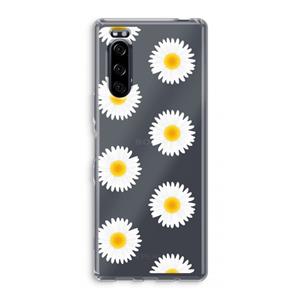 CaseCompany Margrietjes: Sony Xperia 5 Transparant Hoesje