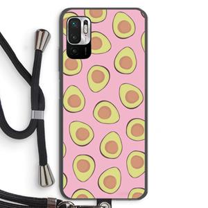 CaseCompany Dancing avocados: Xiaomi Redmi Note 10 5G Transparant Hoesje met koord