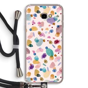 CaseCompany Terrazzo Memphis Pink: Samsung Galaxy J4 Plus Transparant Hoesje met koord