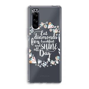 CaseCompany Diamonds: Sony Xperia 5 Transparant Hoesje