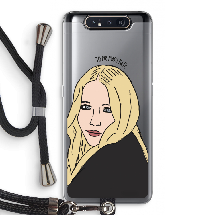 CaseCompany Mary Kate: Samsung Galaxy A80 Transparant Hoesje met koord