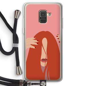 CaseCompany Woke up like this: Samsung Galaxy A8 (2018) Transparant Hoesje met koord