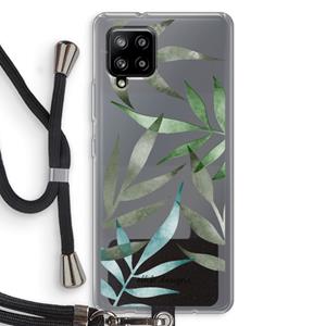 CaseCompany Tropical watercolor leaves: Samsung Galaxy A42 5G Transparant Hoesje met koord