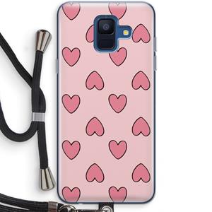 CaseCompany Ondersteboven verliefd: Samsung Galaxy A6 (2018) Transparant Hoesje met koord