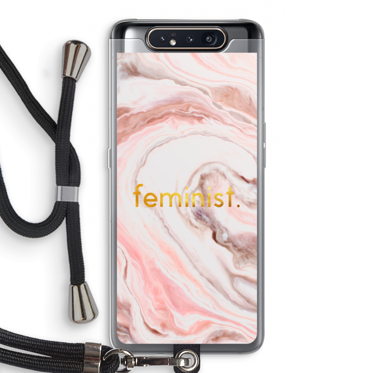 CaseCompany Feminist: Samsung Galaxy A80 Transparant Hoesje met koord