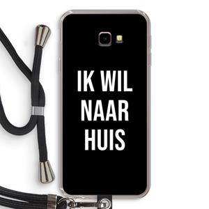 CaseCompany Ik wil naar huis - Zwart: Samsung Galaxy J4 Plus Transparant Hoesje met koord