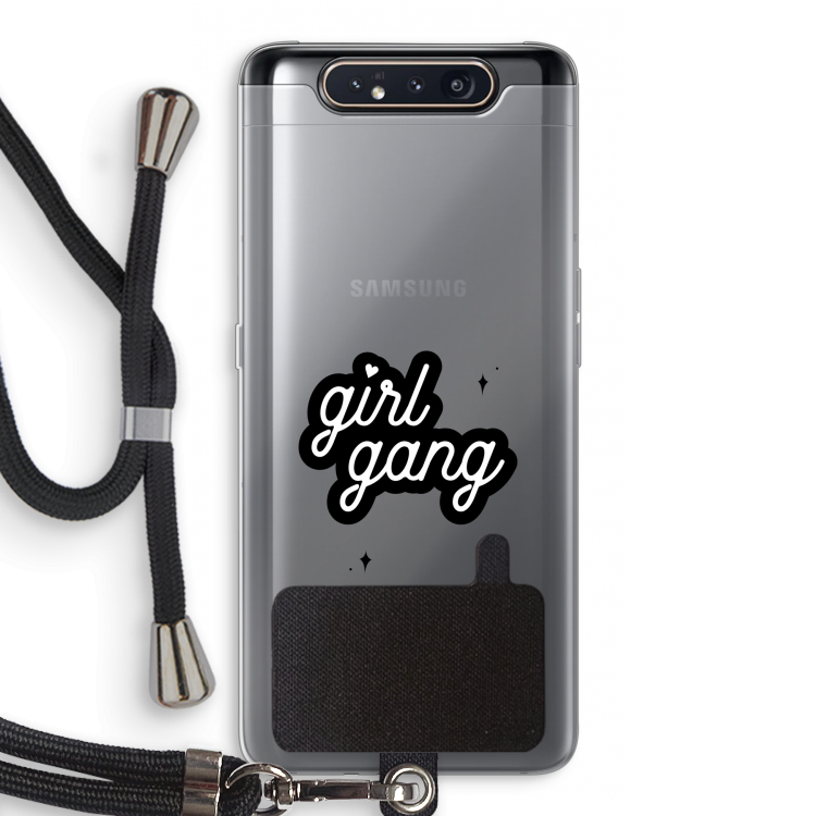 CaseCompany Girl Gang: Samsung Galaxy A80 Transparant Hoesje met koord
