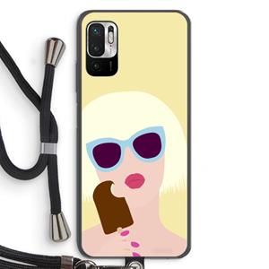 CaseCompany Ice cream: Xiaomi Redmi Note 10 5G Transparant Hoesje met koord