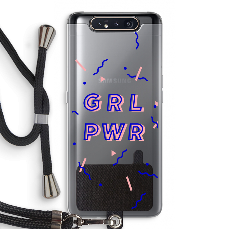 CaseCompany GRL PWR: Samsung Galaxy A80 Transparant Hoesje met koord