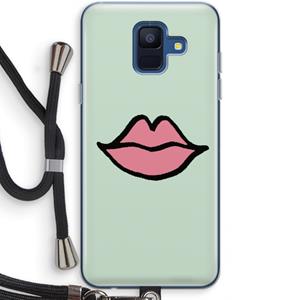 CaseCompany Kusje: Samsung Galaxy A6 (2018) Transparant Hoesje met koord