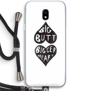 CaseCompany Big butt bigger heart: Samsung Galaxy J3 (2017) Transparant Hoesje met koord