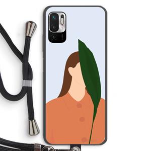 CaseCompany Leaf: Xiaomi Redmi Note 10 5G Transparant Hoesje met koord