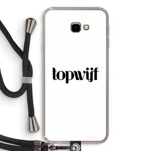 CaseCompany Topwijf Wit: Samsung Galaxy J4 Plus Transparant Hoesje met koord