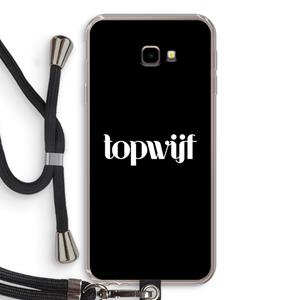CaseCompany Topwijf Zwart: Samsung Galaxy J4 Plus Transparant Hoesje met koord