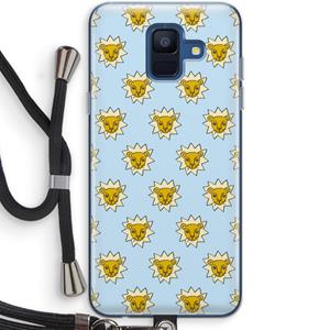 CaseCompany Leeuwenkoppen: Samsung Galaxy A6 (2018) Transparant Hoesje met koord