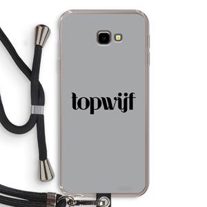 CaseCompany Topwijf Grijs Zwart: Samsung Galaxy J4 Plus Transparant Hoesje met koord