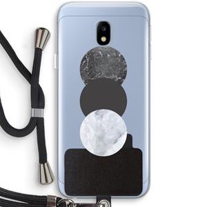 CaseCompany Marmeren cirkels: Samsung Galaxy J3 (2017) Transparant Hoesje met koord
