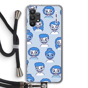 CaseCompany Gezichtjes: Samsung Galaxy A32 5G Transparant Hoesje met koord