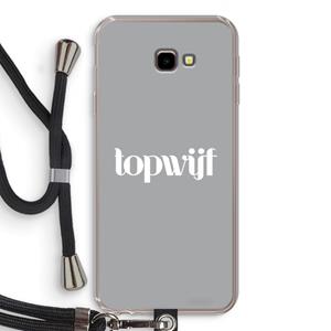 CaseCompany Topwijf Grijs Wit: Samsung Galaxy J4 Plus Transparant Hoesje met koord