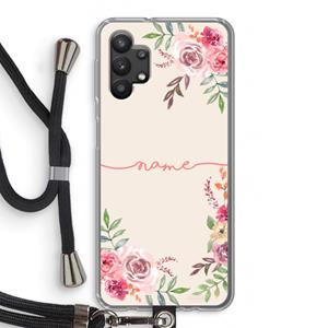 CaseCompany Rozen: Samsung Galaxy A32 5G Transparant Hoesje met koord
