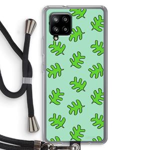 CaseCompany Groene blaadjes: Samsung Galaxy A42 5G Transparant Hoesje met koord