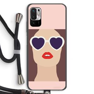 CaseCompany Red lips: Xiaomi Redmi Note 10 5G Transparant Hoesje met koord
