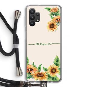 CaseCompany Zonnebloemen: Samsung Galaxy A32 5G Transparant Hoesje met koord