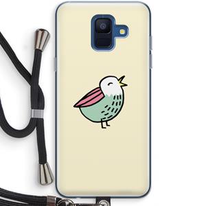 CaseCompany Birdy: Samsung Galaxy A6 (2018) Transparant Hoesje met koord