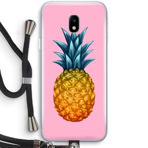 CaseCompany Grote ananas: Samsung Galaxy J3 (2017) Transparant Hoesje met koord