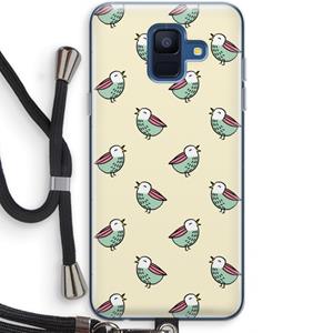CaseCompany Vogeltjes: Samsung Galaxy A6 (2018) Transparant Hoesje met koord