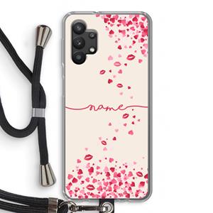 CaseCompany Hartjes en kusjes: Samsung Galaxy A32 5G Transparant Hoesje met koord