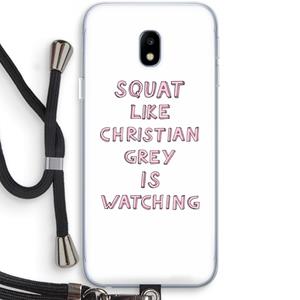 CaseCompany Christian Grey: Samsung Galaxy J3 (2017) Transparant Hoesje met koord