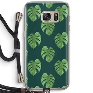 CaseCompany Monstera leaves: Samsung Galaxy S7 Transparant Hoesje met koord