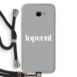 CaseCompany Topvent Grijs Wit: Samsung Galaxy J4 Plus Transparant Hoesje met koord