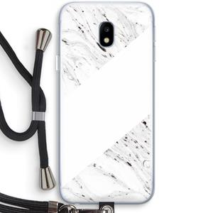 CaseCompany Biggest stripe: Samsung Galaxy J3 (2017) Transparant Hoesje met koord