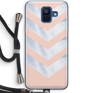 CaseCompany Marmeren pijlen: Samsung Galaxy A6 (2018) Transparant Hoesje met koord