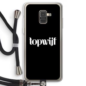 CaseCompany Topwijf Zwart: Samsung Galaxy A8 (2018) Transparant Hoesje met koord
