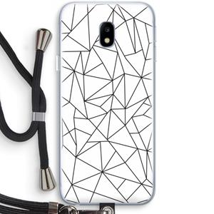 CaseCompany Geometrische lijnen zwart: Samsung Galaxy J3 (2017) Transparant Hoesje met koord