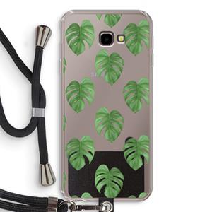 CaseCompany Monstera leaves: Samsung Galaxy J4 Plus Transparant Hoesje met koord