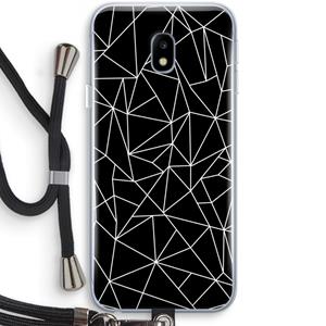 CaseCompany Geometrische lijnen wit: Samsung Galaxy J3 (2017) Transparant Hoesje met koord