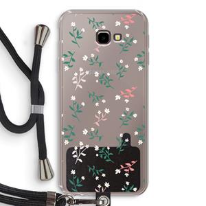 CaseCompany Small white flowers: Samsung Galaxy J4 Plus Transparant Hoesje met koord