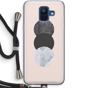 CaseCompany Marmeren cirkels: Samsung Galaxy A6 (2018) Transparant Hoesje met koord