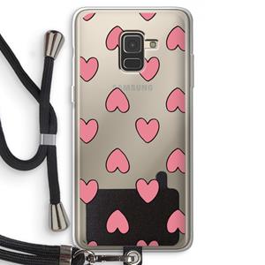 CaseCompany Ondersteboven verliefd: Samsung Galaxy A8 (2018) Transparant Hoesje met koord