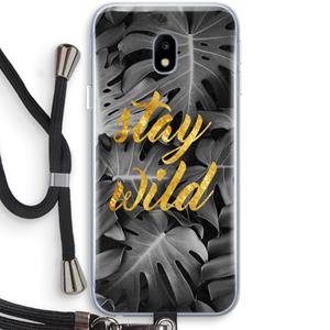 CaseCompany Stay wild: Samsung Galaxy J3 (2017) Transparant Hoesje met koord