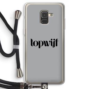 CaseCompany Topwijf Grijs Zwart: Samsung Galaxy A8 (2018) Transparant Hoesje met koord