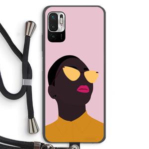 CaseCompany Yellow glasses: Xiaomi Redmi Note 10 5G Transparant Hoesje met koord